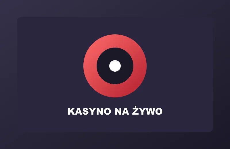 Koło ruletki na żywo z napisem Kasyno na żywo